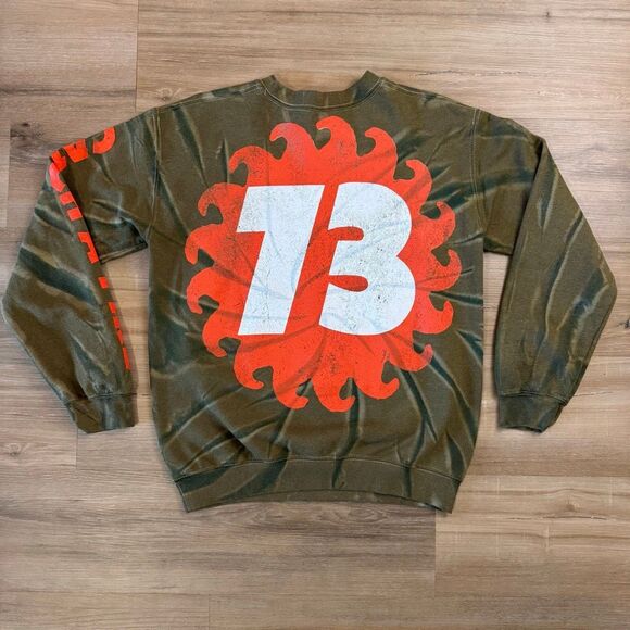 New Bob Marley Green Crewneck Sweatshirt Size Small Catch A Fire Reggae Rasta - Picture 5 of 5